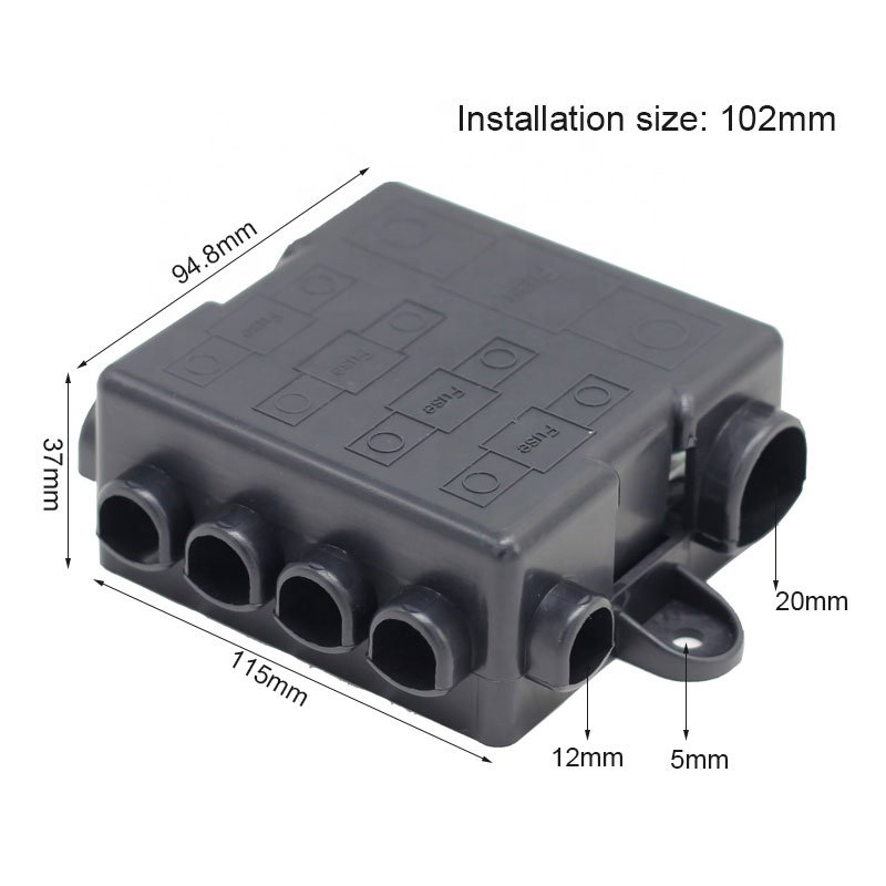5 way Five Way Power Distribution Fuse Box 12v 24v for Car Automotive Auto Marine Mega and Midi Fuse Holder