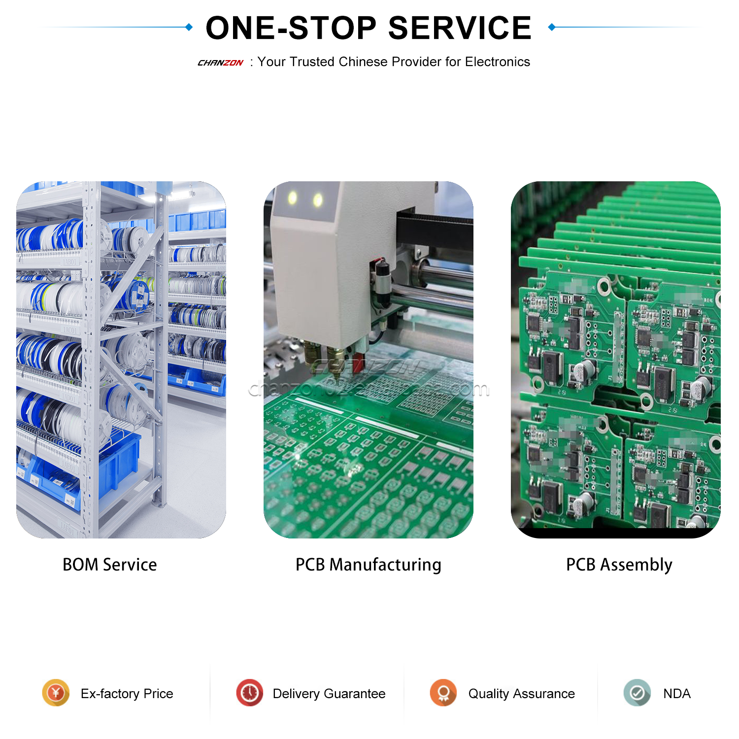 Chanzon BOM List Service Electronic Components Parts Original ICs Integrated Circuits Cpacitors Diode Transistor PCB Board Other
