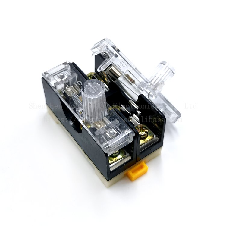 FS-101/102/103 single and double triple fuse holder with light fuse box 6X30MM fuse tube clamp rail base