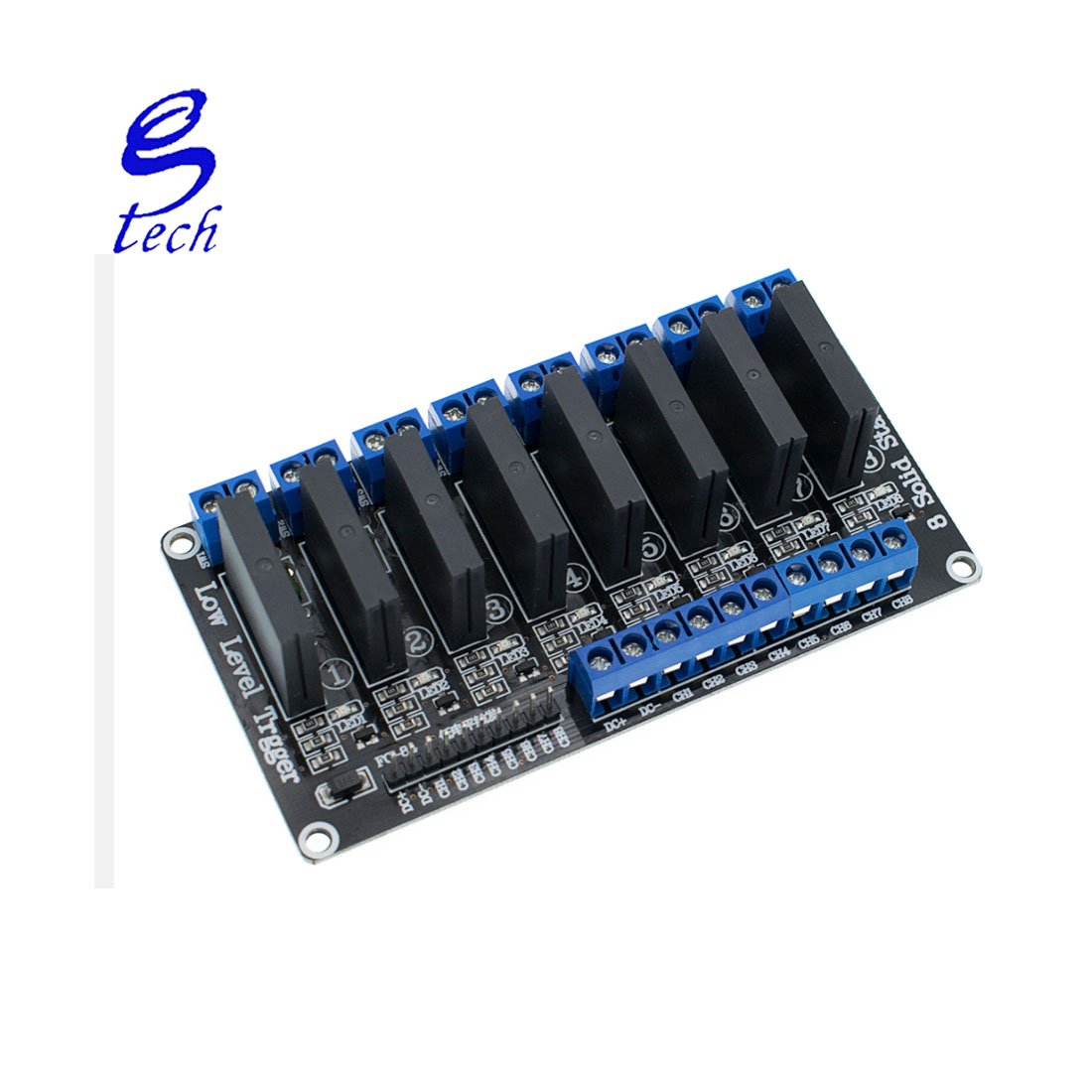 Low Level 5V 1/2/4/8 Channel Solid State Relay Module SSR G3MB-202P 240V 2A Output With Resistive Fuse 1 2 4 8 Way