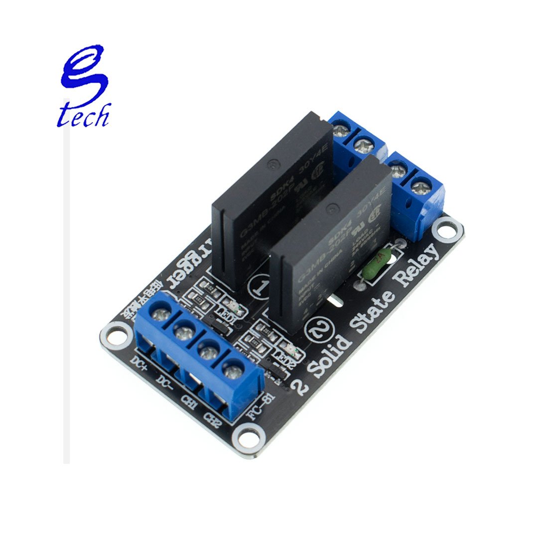 Low Level 5V 1/2/4/8 Channel Solid State Relay Module SSR G3MB-202P 240V 2A Output With Resistive Fuse 1 2 4 8 Way