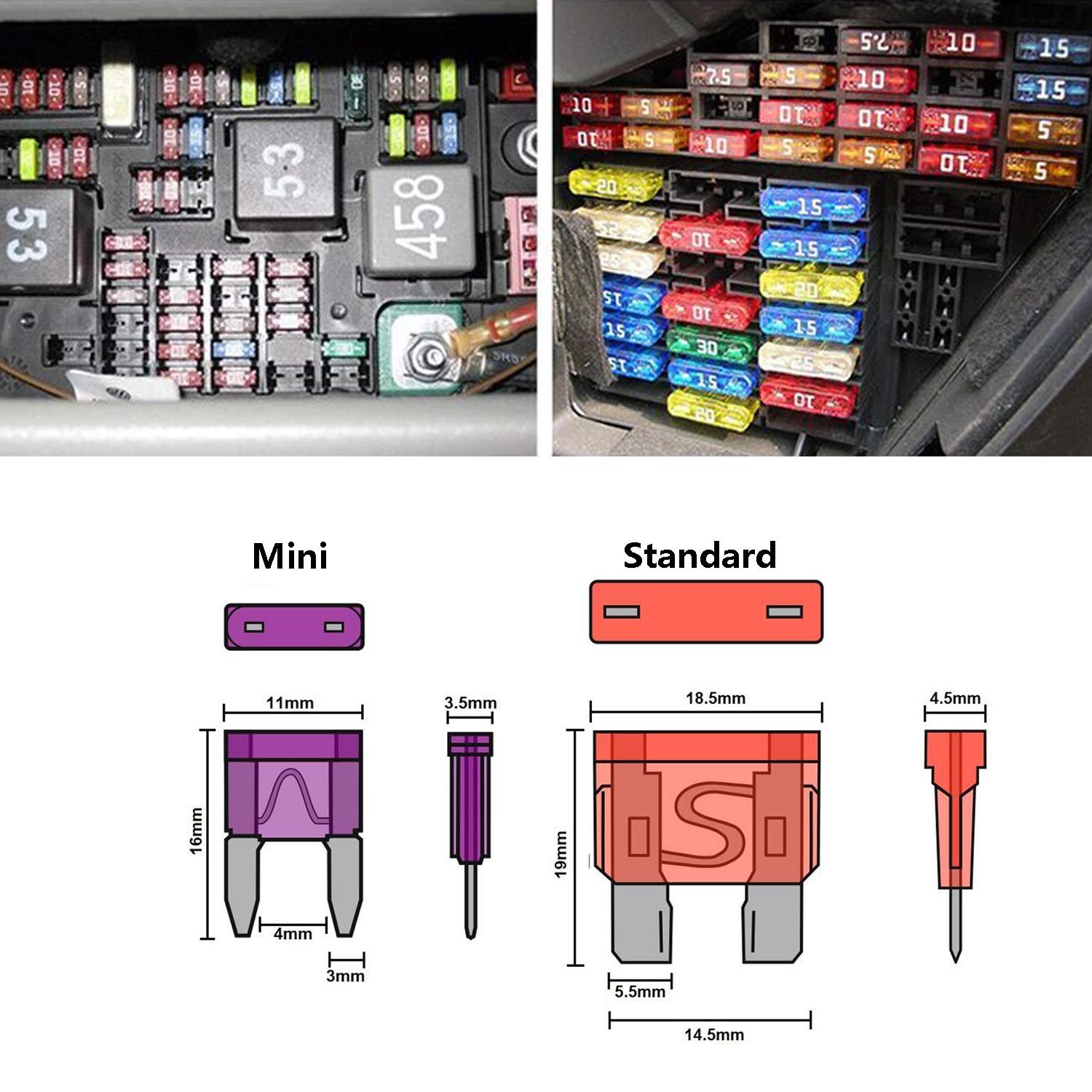 140 Pcs Fuses Automotive Kit - Blade Auto Fuse Assortment Standard and Mini Car Fuse for Marine, RV, Camper, Boat, Truck