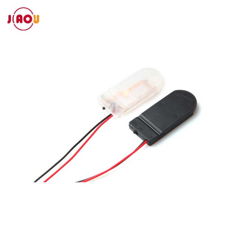 JIAOU 6V Black /White 2 x 2032 Coin Cell Battery Holder with switch ,wires
