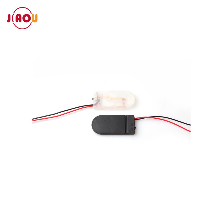 JIAOU 6V Black /White 2 x 2032 Coin Cell Battery Holder with switch ,wires