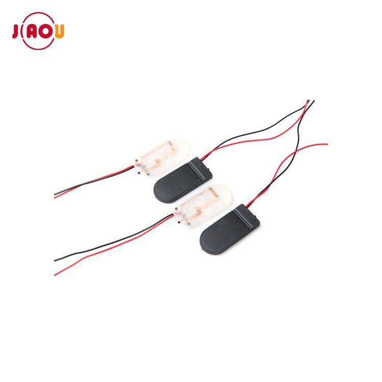 JIAOU 6V Black /White 2 x 2032 Coin Cell Battery Holder with switch ,wires