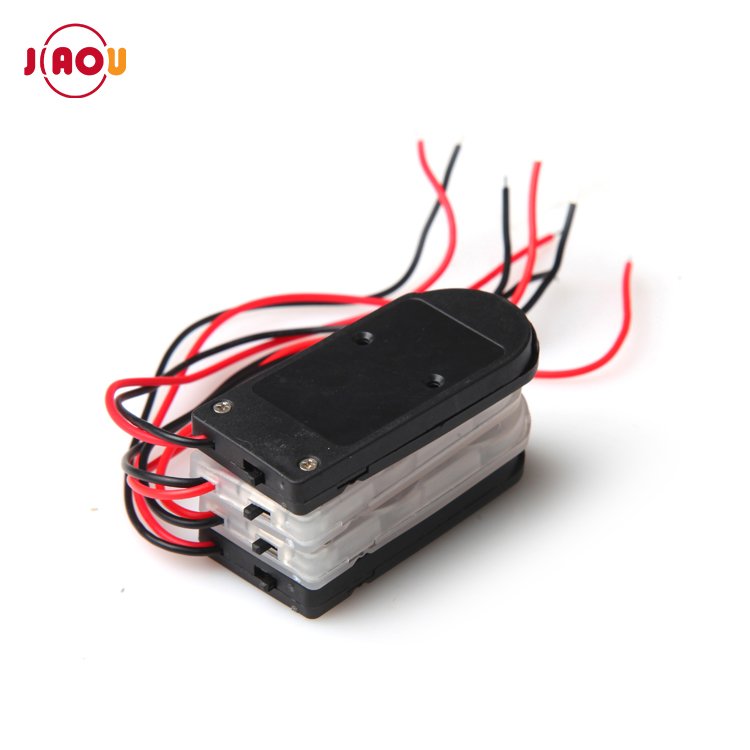 JIAOU 6V Black /White 2 x 2032 Coin Cell Battery Holder with switch ,wires
