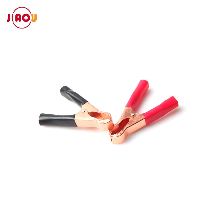JIAOU 50A 80mm Crocodile Car Caravan Van Battery Test Lead Clips/alligator clamp battery clamp