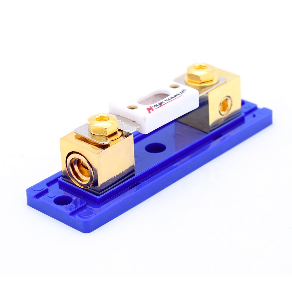 1/0 or 4 Gauge In-Line ANL Fuse Holder with 100 Amp Fuse Audio Product Component Pure Copper Gold-plated Conductor