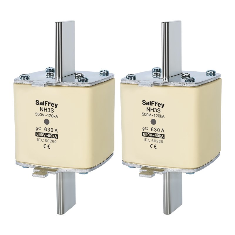 Saiffey NH3S Electrical Ceramic Fuse Link with Indicator Square Hrc Knife Fuse 500/690V Copper Nh Fusible Tube