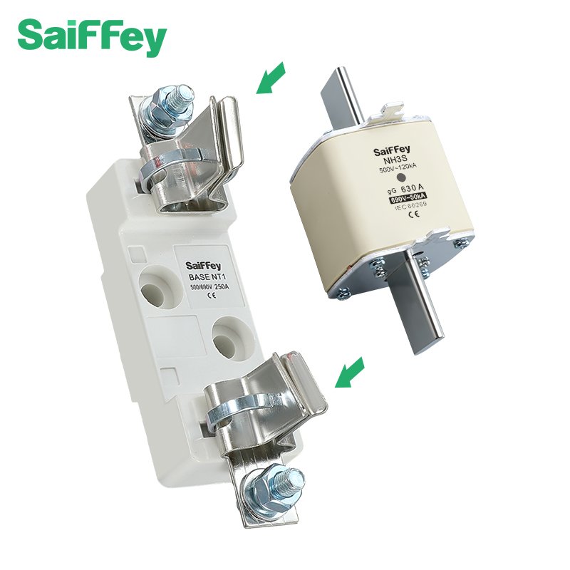 Saiffey NH3S Electrical Ceramic Fuse Link with Indicator Square Hrc Knife Fuse 500/690V Copper Nh Fusible Tube