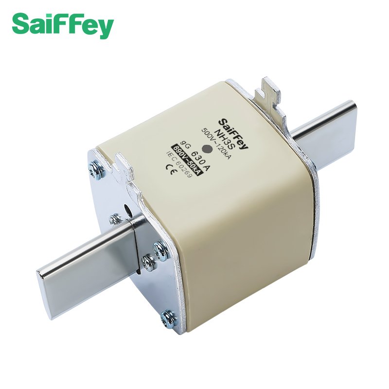 Saiffey NH3S Electrical Ceramic Fuse Link with Indicator Square Hrc Knife Fuse 500/690V Copper Nh Fusible Tube