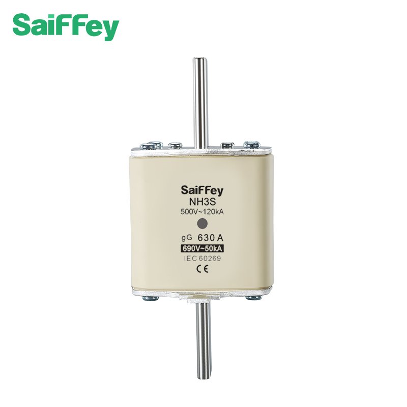 Saiffey NH3S Electrical Ceramic Fuse Link with Indicator Square Hrc Knife Fuse 500/690V Copper Nh Fusible Tube