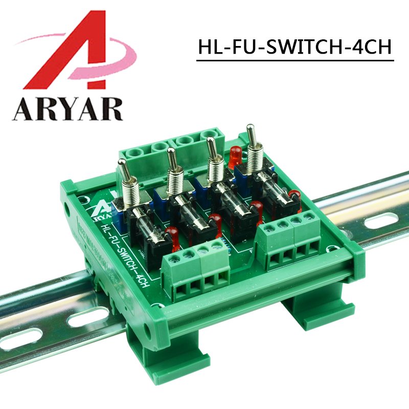 Fuse Distribution 4-way PCB Board Terminal Block With Switch For Power Supply Electricity Current Wiring LED Switch