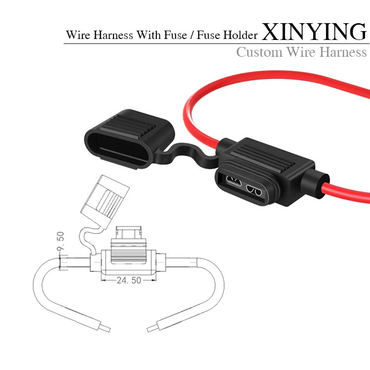 Custom Oem Cable Waterproof Standard Mini Fuse Holder Wire Harness In-Line Blade Fuses Power Wire Harness For Automotive