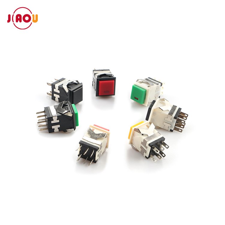 KD2-21/KD2-22/KD-23/KD2-24 With LED /Non-illuminated LED self-locking/Non Self-locking Square Push Button Switch