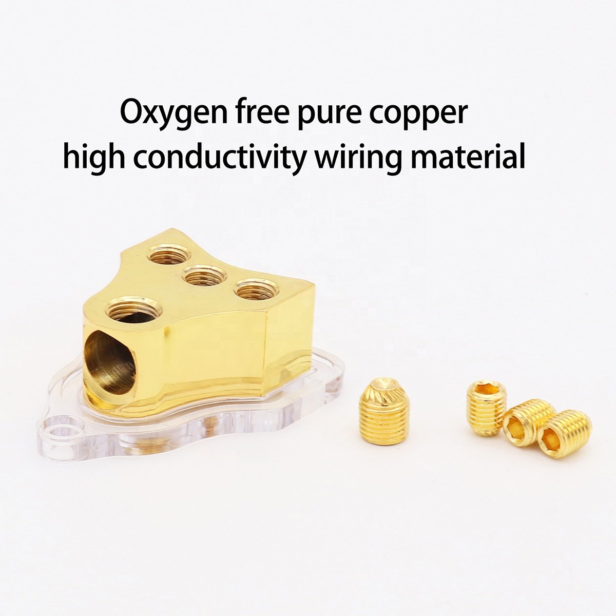 3 Way Copper Power Distribution Block for Car Audio 0/2/4 Gauge in 4/8 Gauge out Splitter Components
