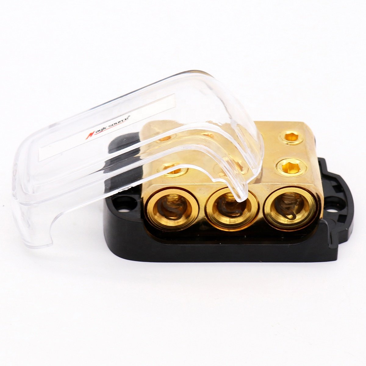 4 Way Copper Power Distribution Block for Car Audio 0/2/4 Gauge in 4/8 Gauge out Splitter Components
