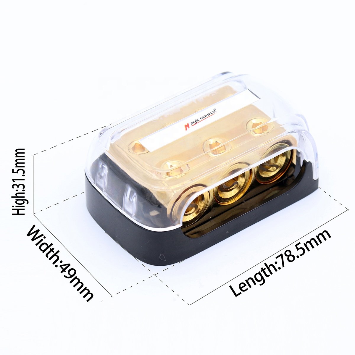 4 Way Copper Power Distribution Block for Car Audio 0/2/4 Gauge in 4/8 Gauge out Splitter Components