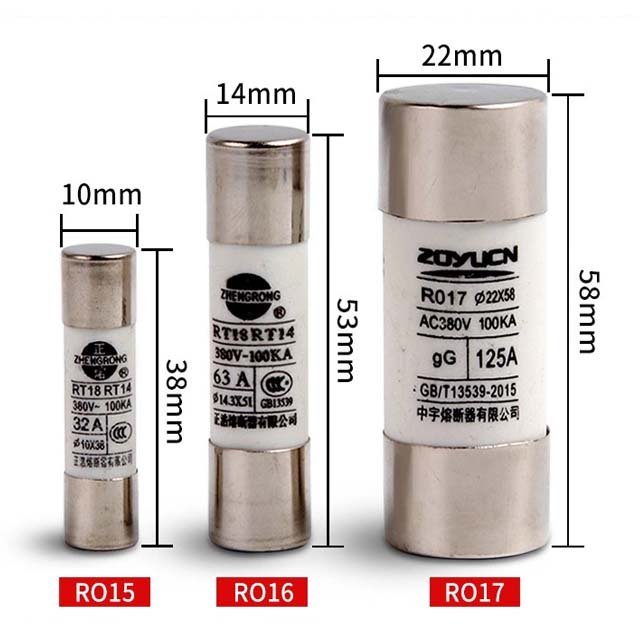 Factory direct sales R015 R016 17 fuse RO15 cylindrical fuse melt core RT18 63A 32A