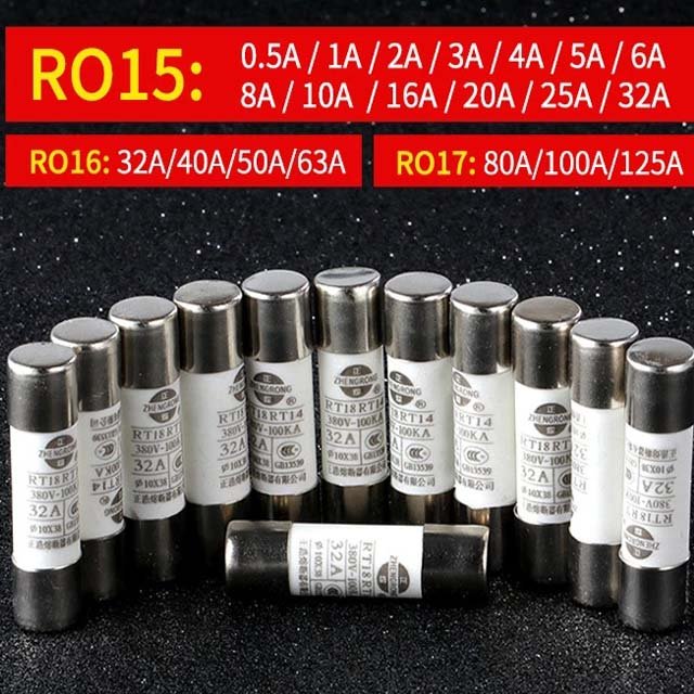 Factory direct sales R015 R016 17 fuse RO15 cylindrical fuse melt core RT18 63A 32A