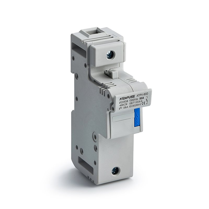 High voltage fuse box 3P 63A DC din rail fuse holder with light for solar system