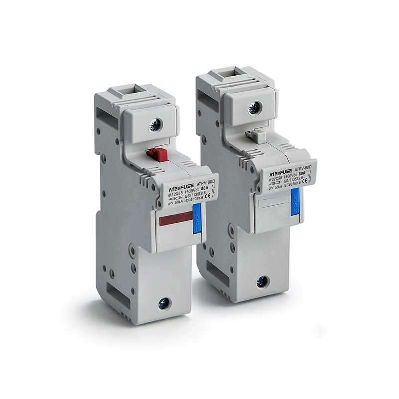 High voltage fuse box 3P 63A DC din rail fuse holder with light for solar system