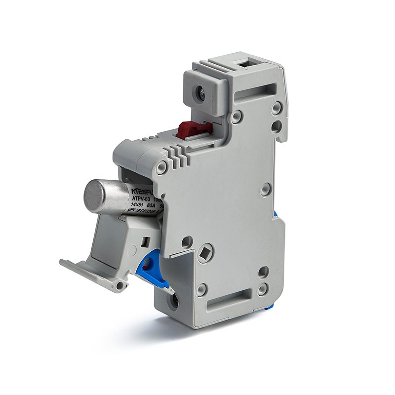 High voltage fuse box 3P 63A DC din rail fuse holder with light for solar system