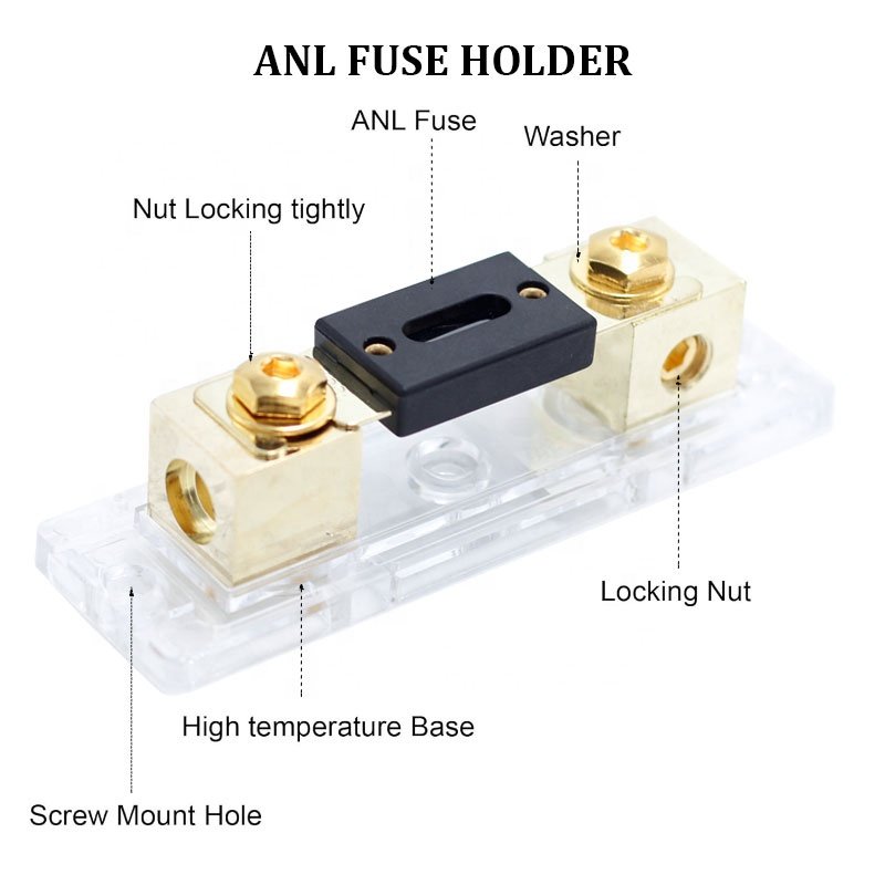 Gold 150A in line car audio anl fuse holder
