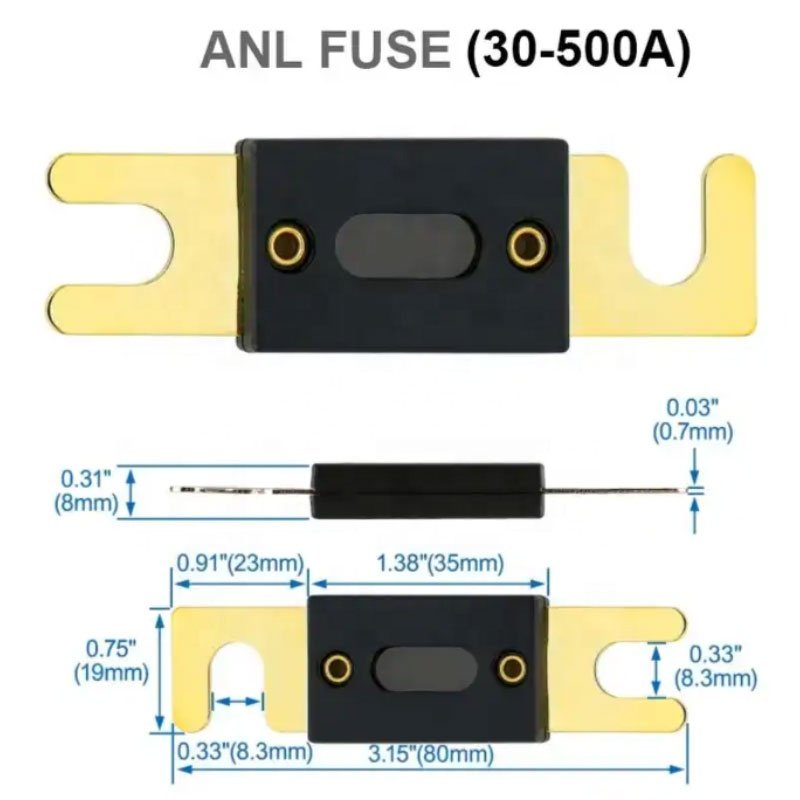 Gold 150A in line car audio anl fuse holder
