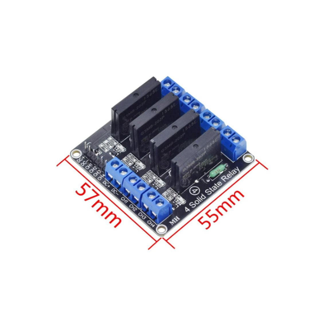 4-way 5V low-level solid-state relay module with fuse solid-state relay 250V2A electronics components