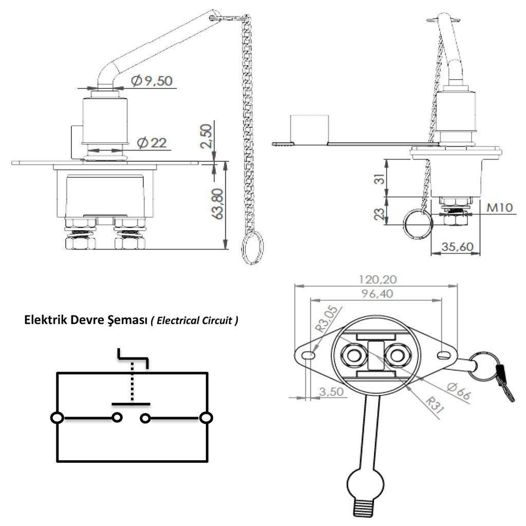 Metal Battery Circuit Breaker Switch 12V - 24V - 300A Universal Fuse Holder Transparent Screwed Cover