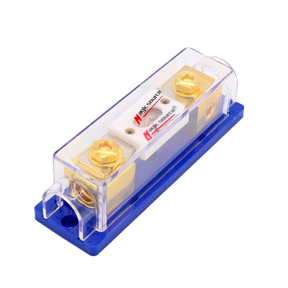 0/2/4 Gauge AWG Inline ANL Fuse Holder with 100 Amp Fuse Pure Copper Gold-plated Conductor For Car Audio