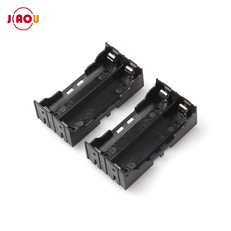 JIAOU 3.7V Lithium 18650 Battery Holder case with Pins 2 Cells Battery Box