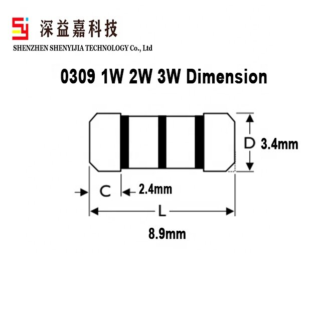 led load resistor t10 led resistor 0207 0309 0411 5% 100 220 1KOhm
