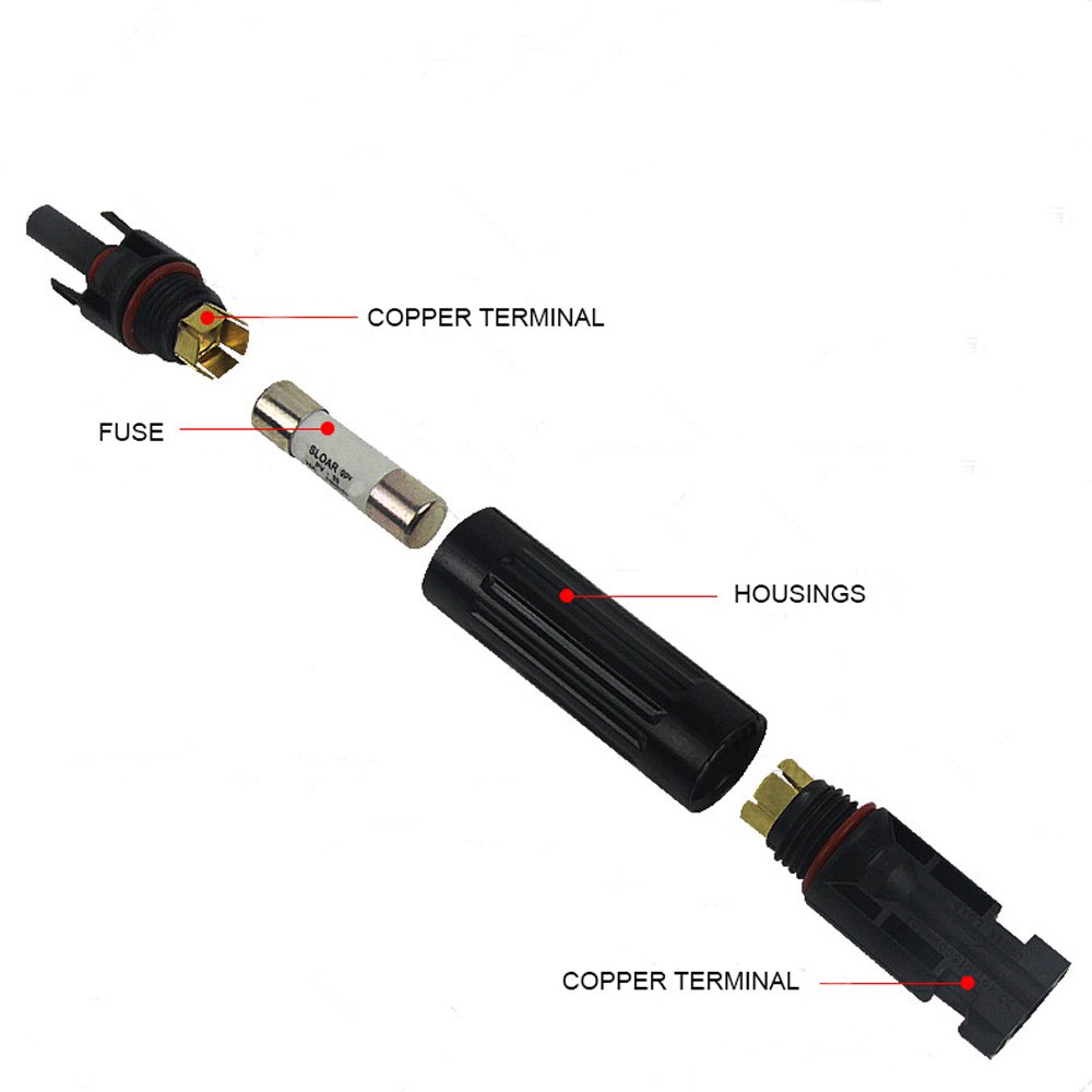 Solar System Wire Connectors DC PV Solar Fuse Holder Components Solar PV Fuse Connector