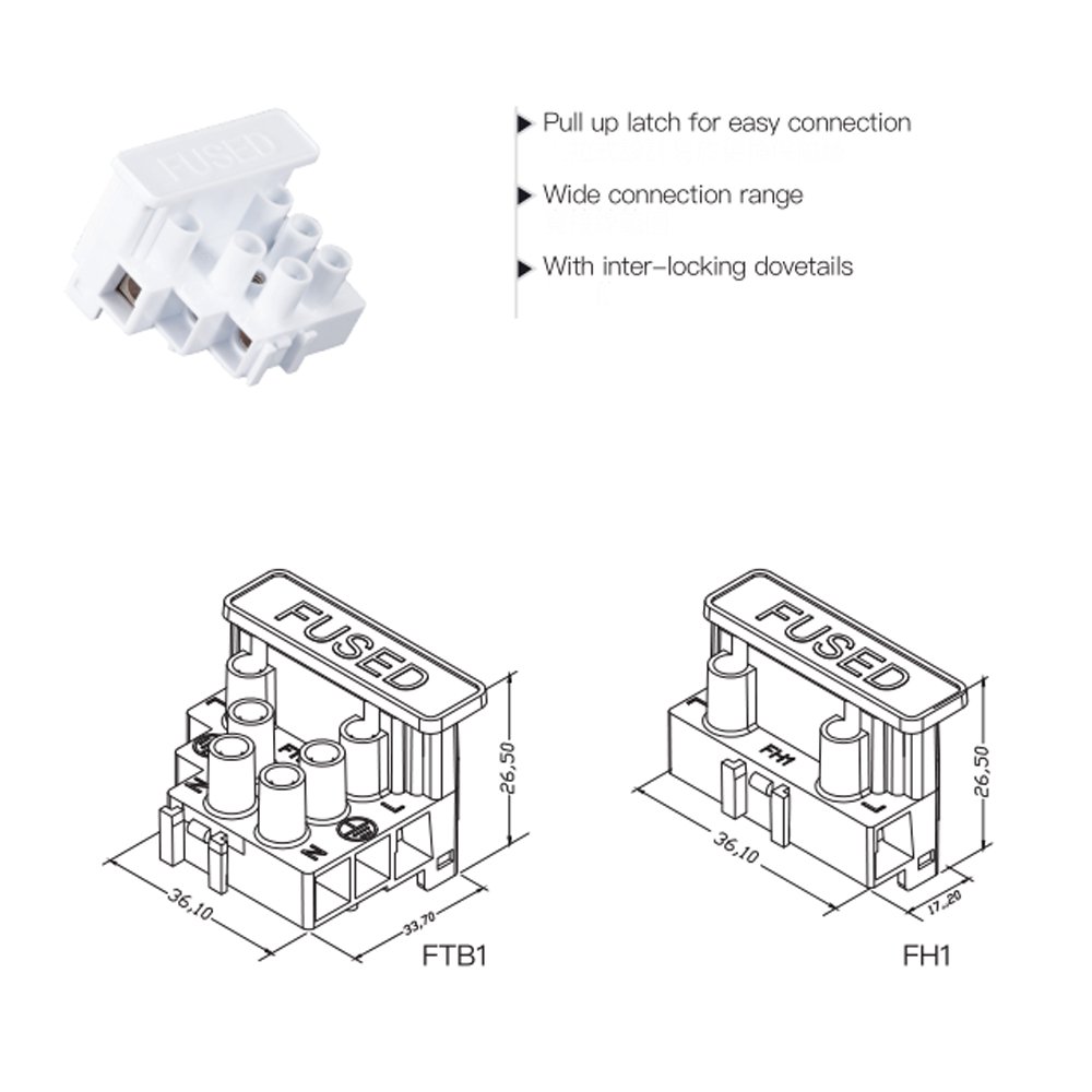 FTb1 Fuse Connector 3-pin Fuse Terminal Block With Fuse