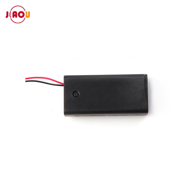 JIAOU 2 xAA 3V Plastic battery cell holder box case With Wires,on/off toggle switch and cover