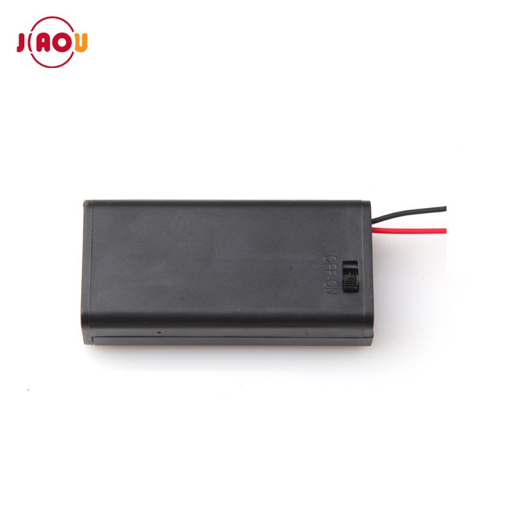 JIAOU 2 xAA 3V Plastic battery cell holder box case With Wires,on/off toggle switch and cover