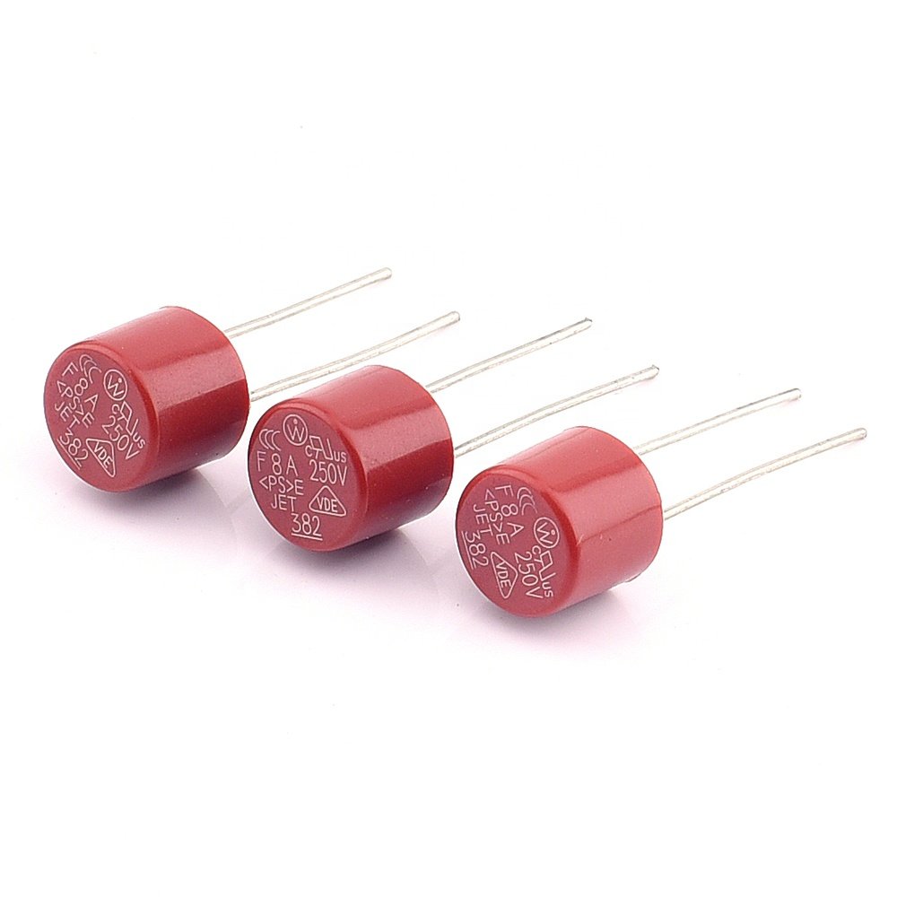8x8mm PCB Mounted Radial Lead Square Cylinder Subminiature Microfuse Micro Fuse