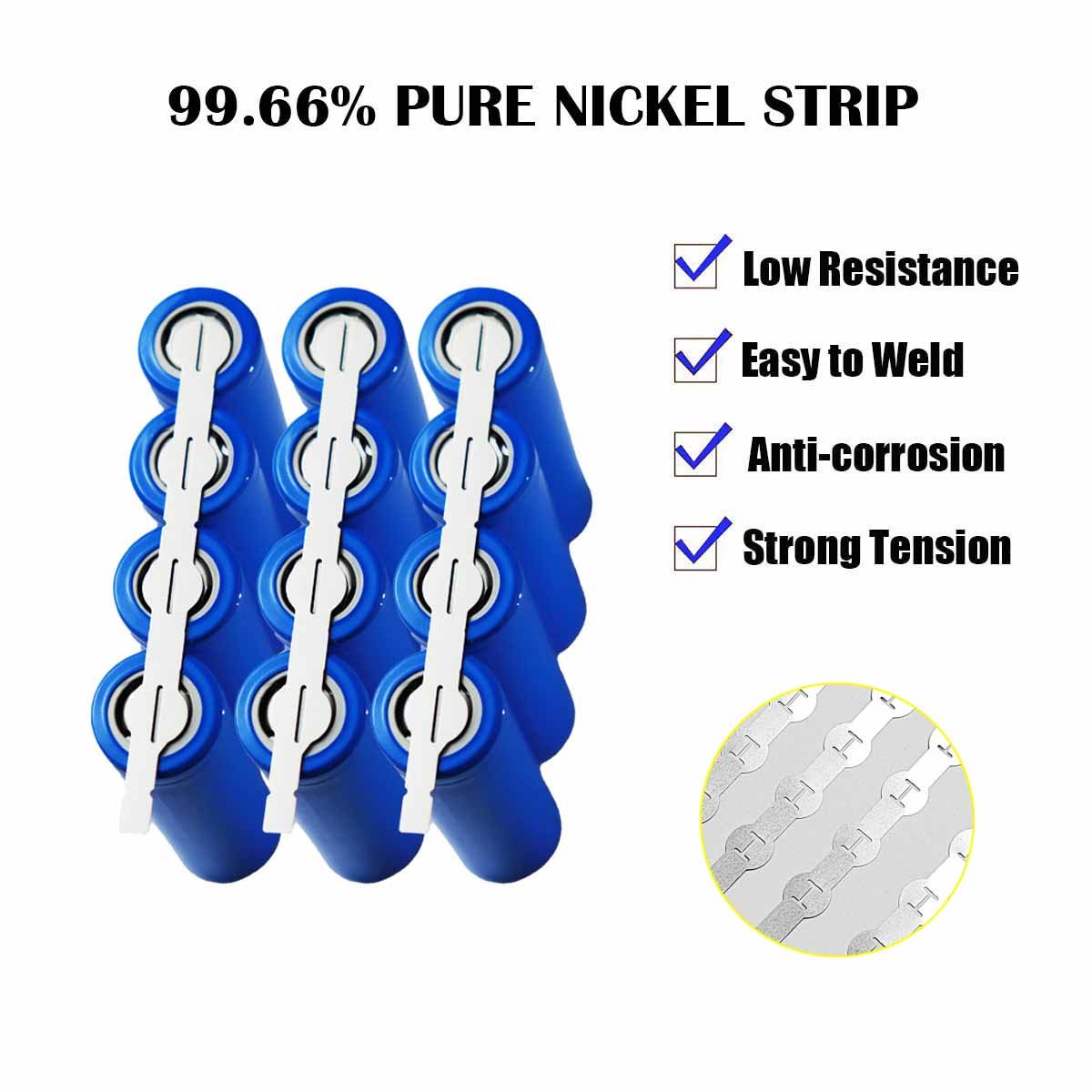 Factory Supply Custom 18650 Pure Nickel Sheet Fuse Nickel Tab for Battery Soldering 18650 Fuse Nickel Strip