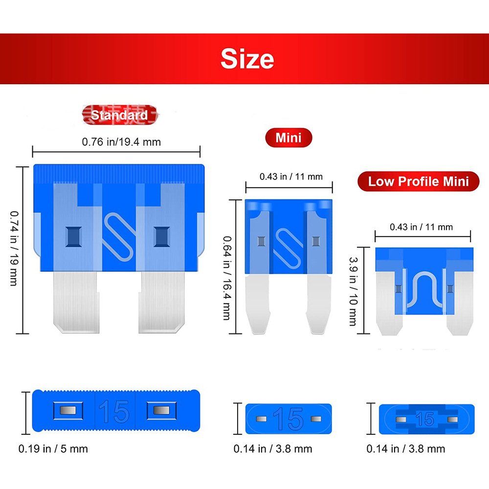 [306pcs/box] 5A-40A Automotive Blade Fuse & Tester Pen & Clip Combination Kit, Standard and Mini Fuses