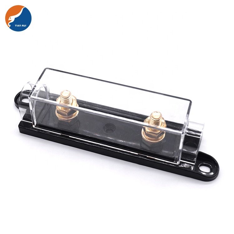 12V inline ANL vehicle car audio fuse distribution block holder high quality fuse box block black transparent fuse