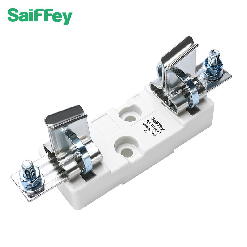 Saiffey NH2 NH Series Low Voltage Solar Fuse Holder DMC+ Brass Blade Fuse Base