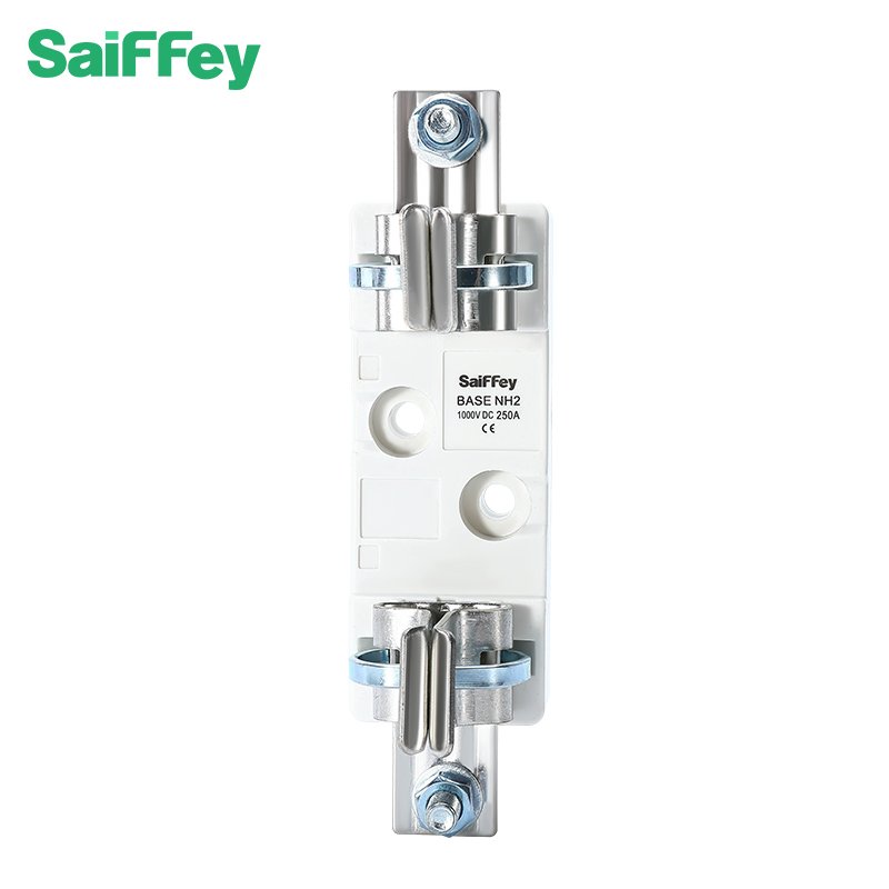 Saiffey NH2 NH Series Low Voltage Solar Fuse Holder DMC+ Brass Blade Fuse Base