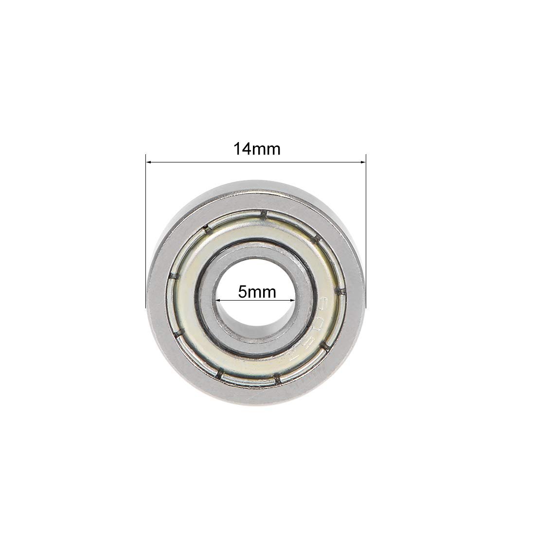 Miniature Bearing 605ZZ 5 x14 x 5mm Metal Sealed GCr15 Metric Micro Mini Miniature Deep Groove Ball Bearing 605
