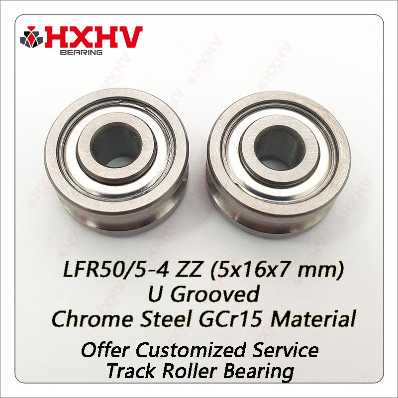 LFR50/5-4 ZZ U Grooved Chrome Steel 5x16x7 mm HXHV Track Roller Bearing