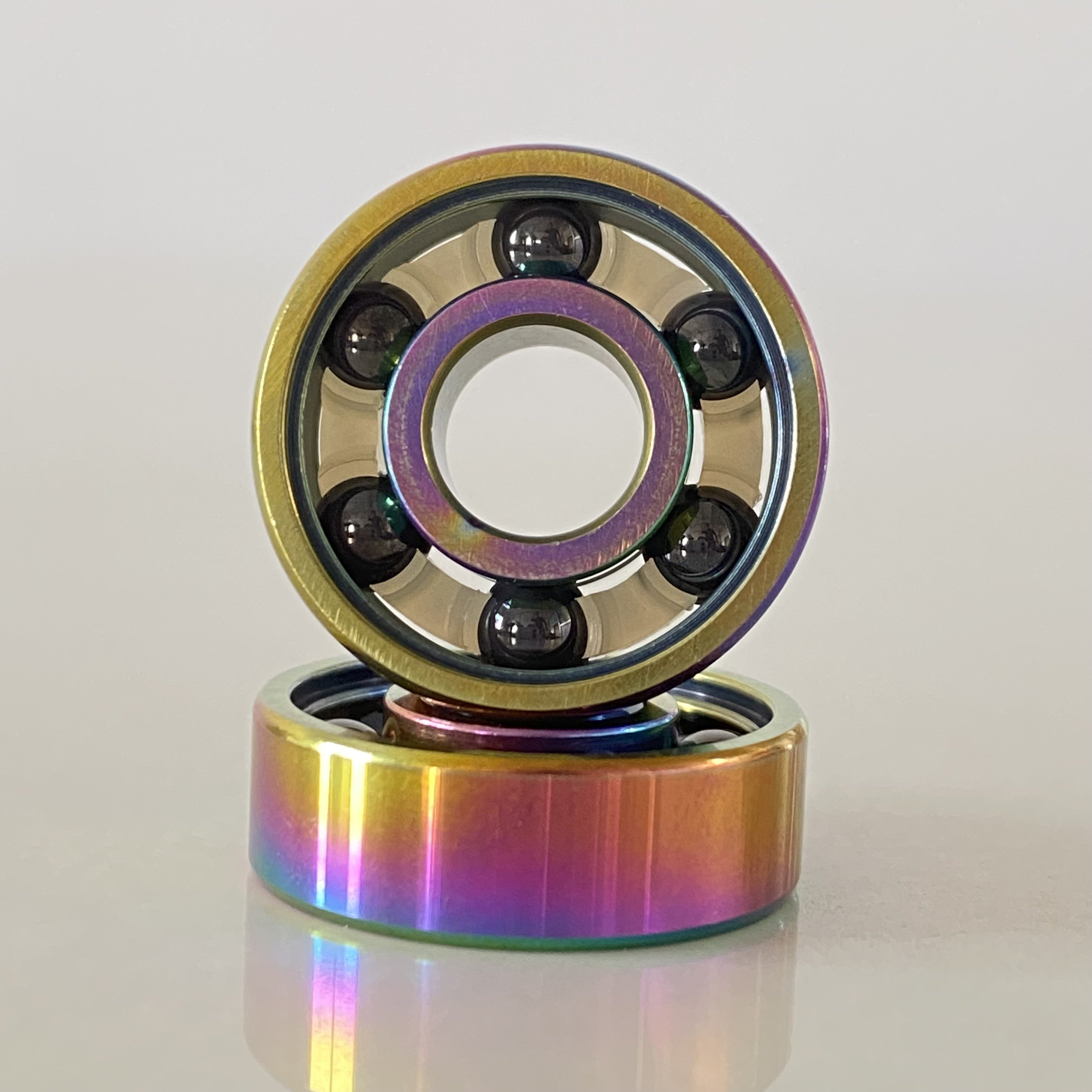 Colorful Titanium Coated deep groove ball bearings for skate 6 ball Si3N4 Ceramic Bearings