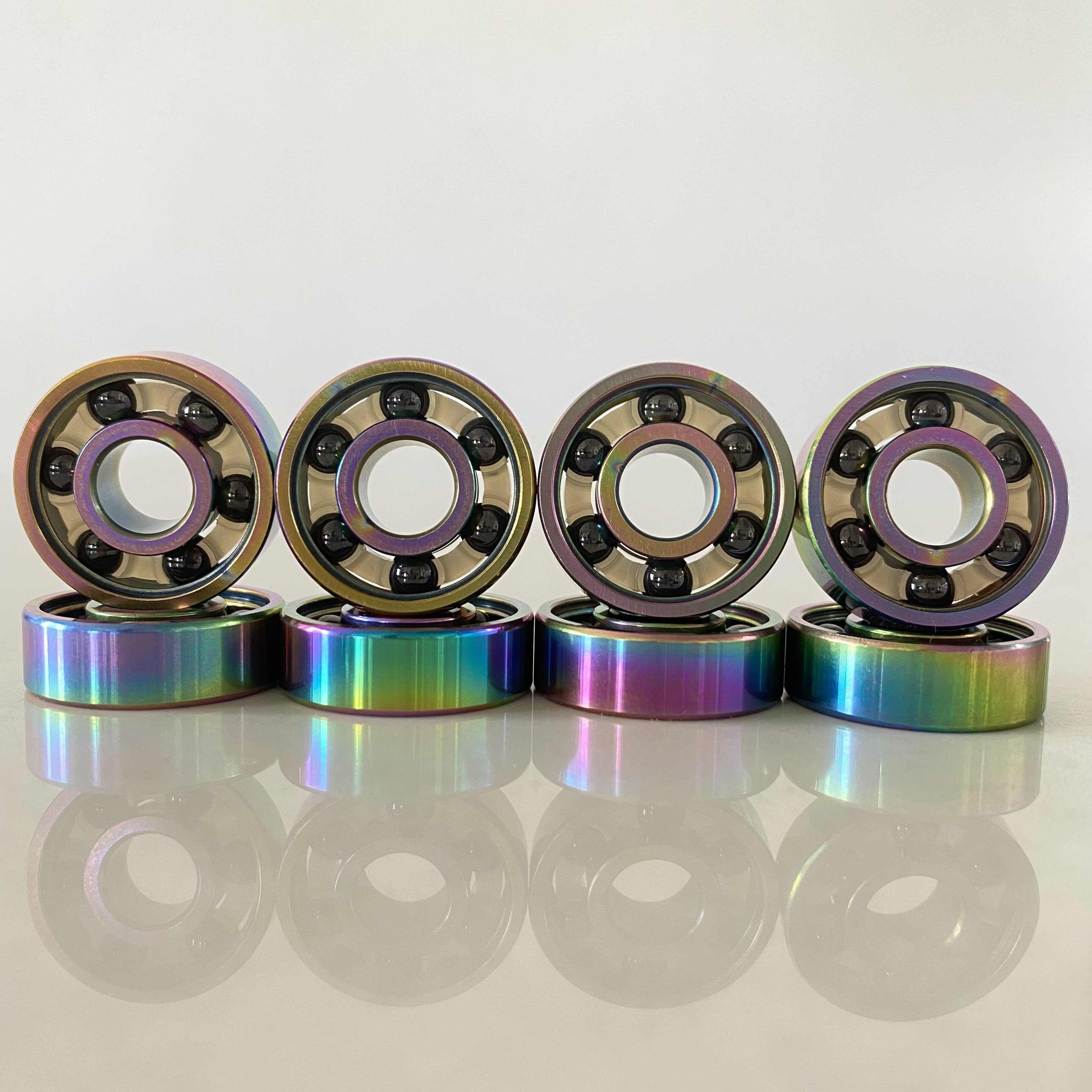 Colorful Titanium Coated deep groove ball bearings for skate 6 ball Si3N4 Ceramic Bearings