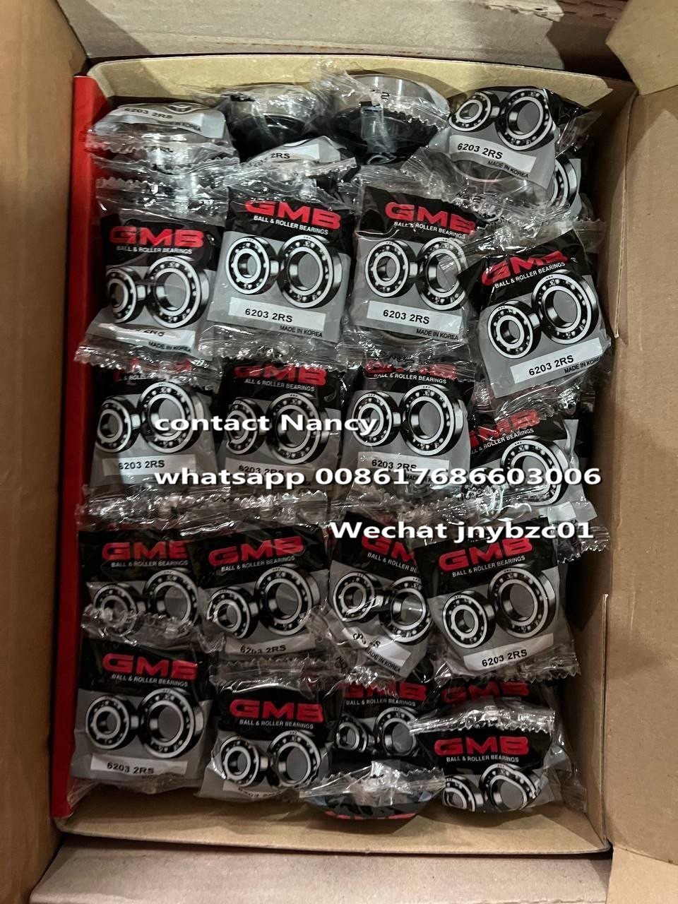 GMB deep groove ball bearings 6201 6202 6203 6204 6205 6206 6207 6208 bearing balls with open/rubber/steel seal