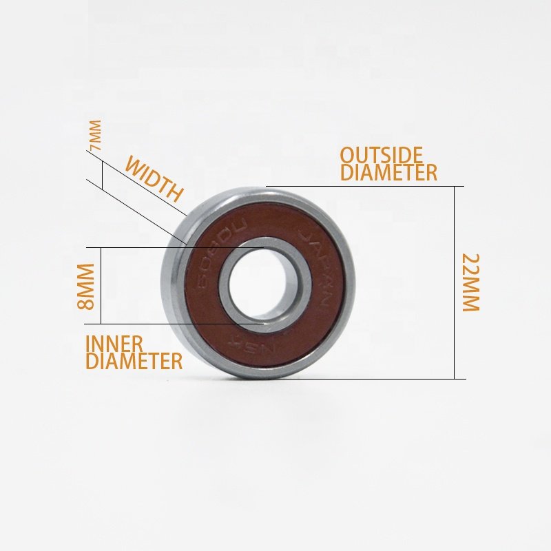 Deep Groove Ball Bearing 608-2RS 8*22*7mm Chrome Steel Miniature Bearing 608DDUCM